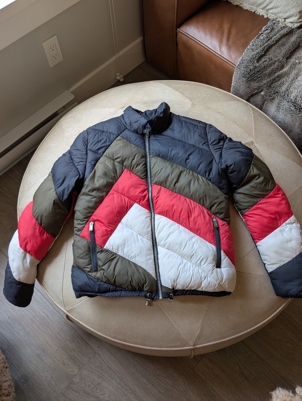 SuperDry Chevron Puffer Jacket - Red, Olive, White, Navy